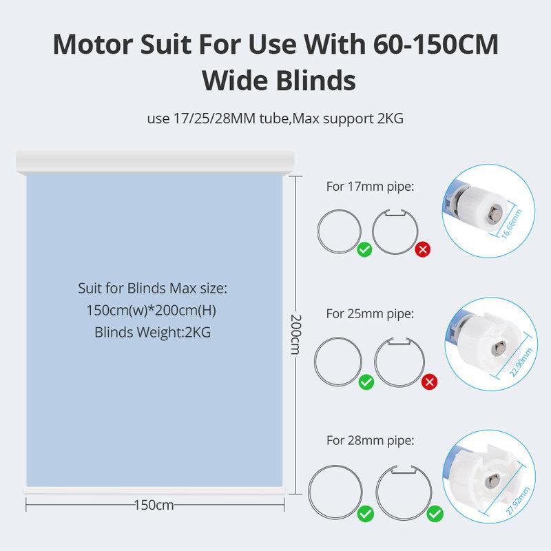 Zemismart Matter Over Thread Smart Roller Shade Blinds Motor for 25mm 28mm Tube Built-in Battery Homekit Google Home Smartthings