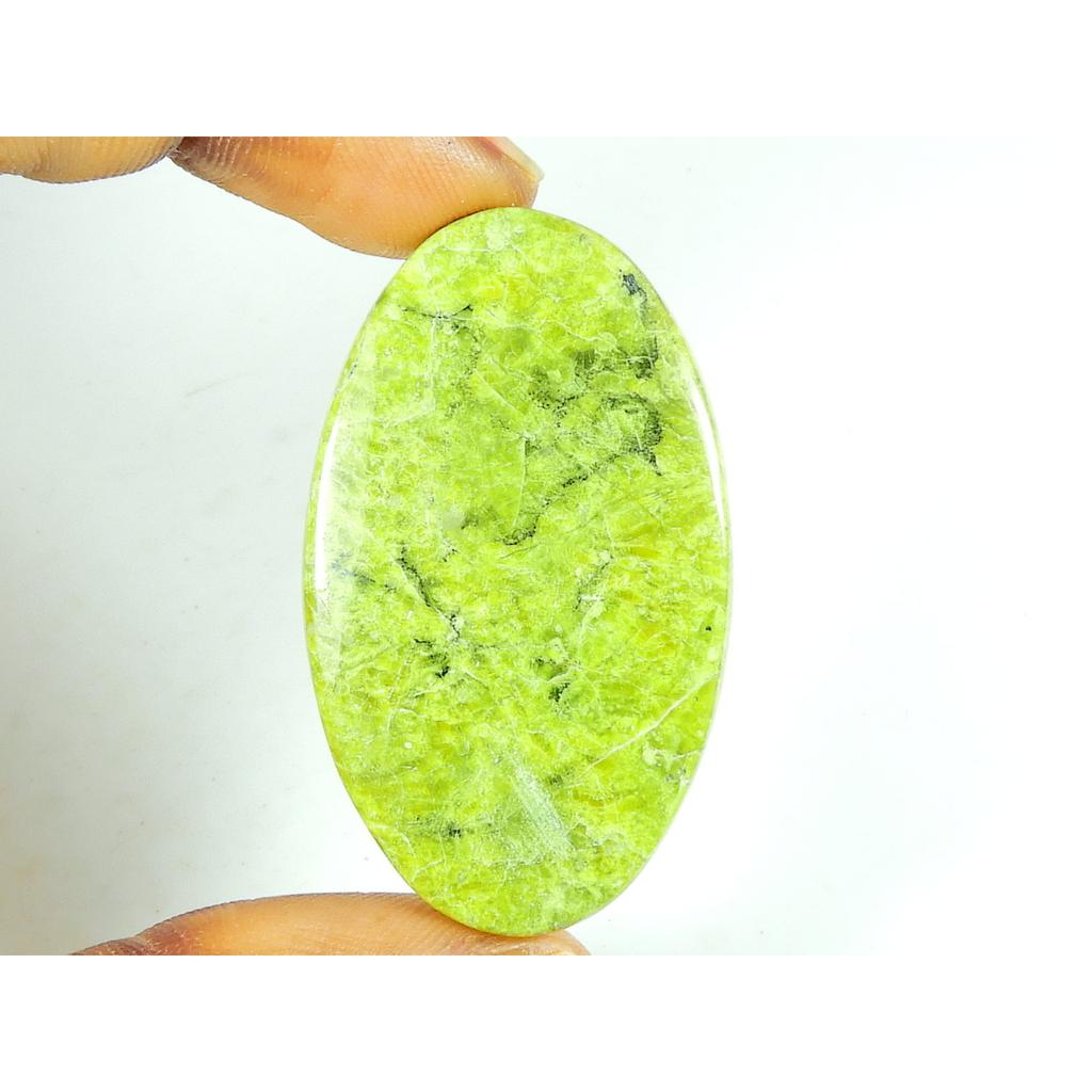 25X43X05 MM Natural Green Opal Oval Shape Cabochon Loose Gemstone 45Cts. SK-4755