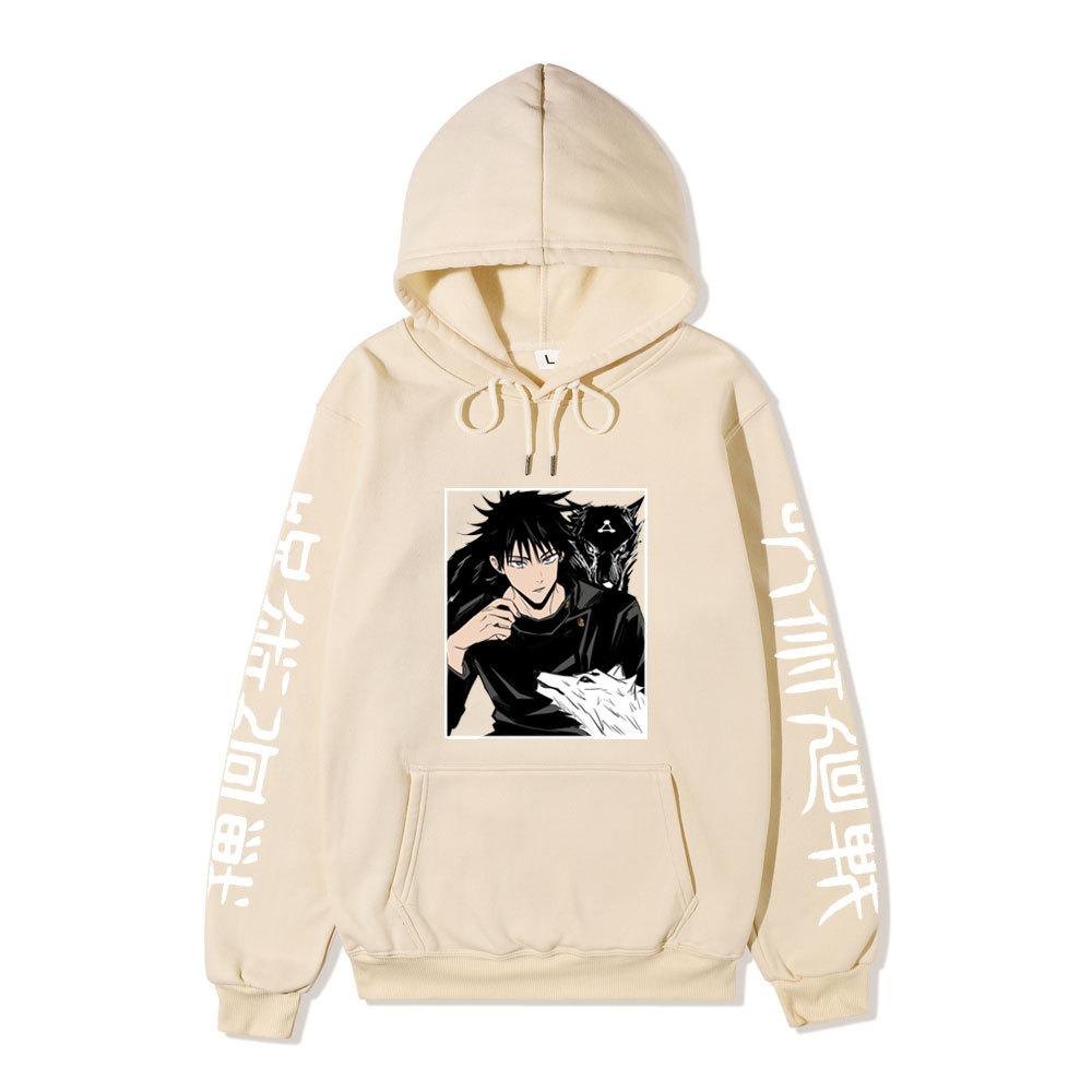 Japanese Anime Hoodie Sweatshirt Jujutsu Kaisen Satoru Gojo Anime Print Soft Fleece Warm Long Sleeve Hooded Sweatshirt