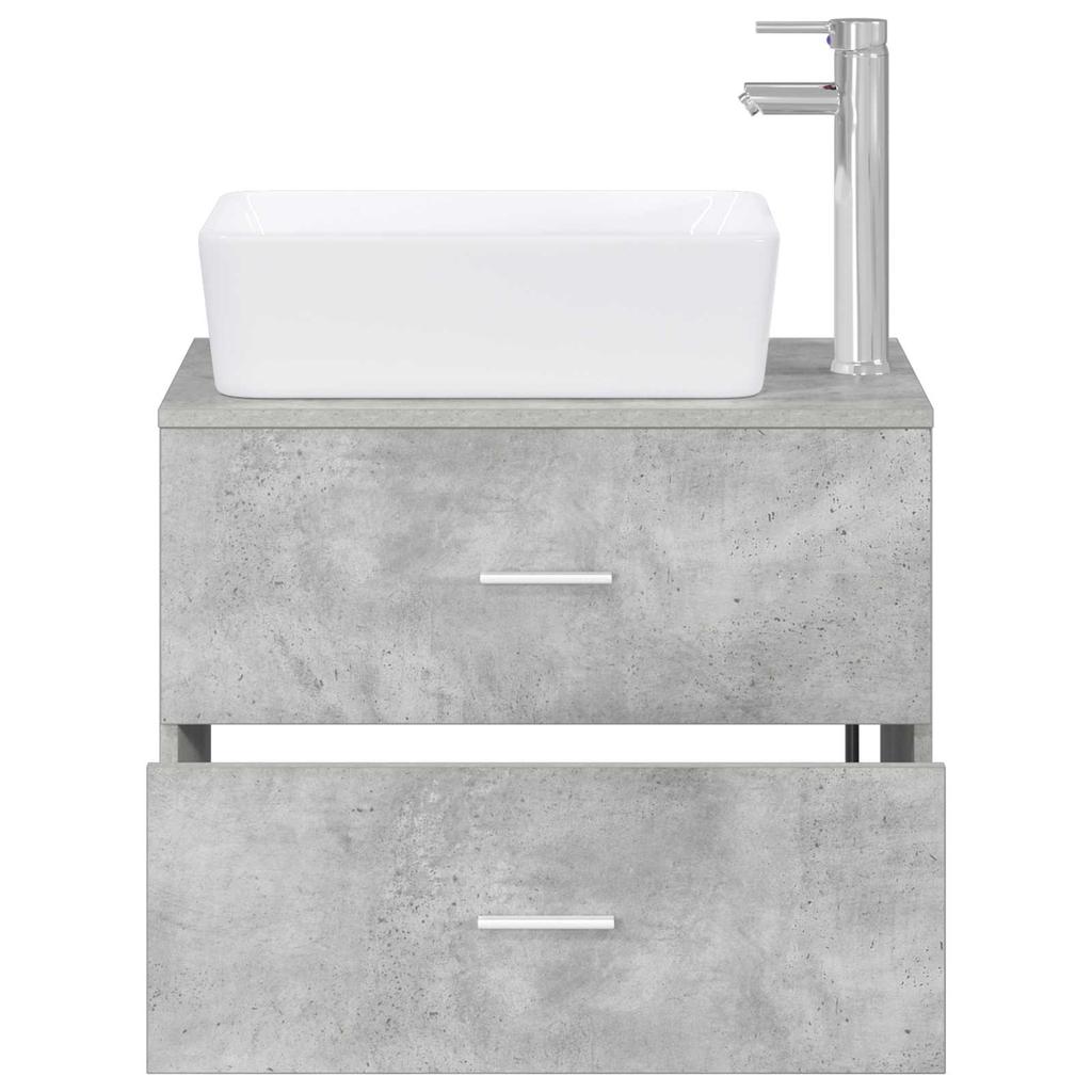 Bathroom Furniture Set Concrete Grey Engineered Wood