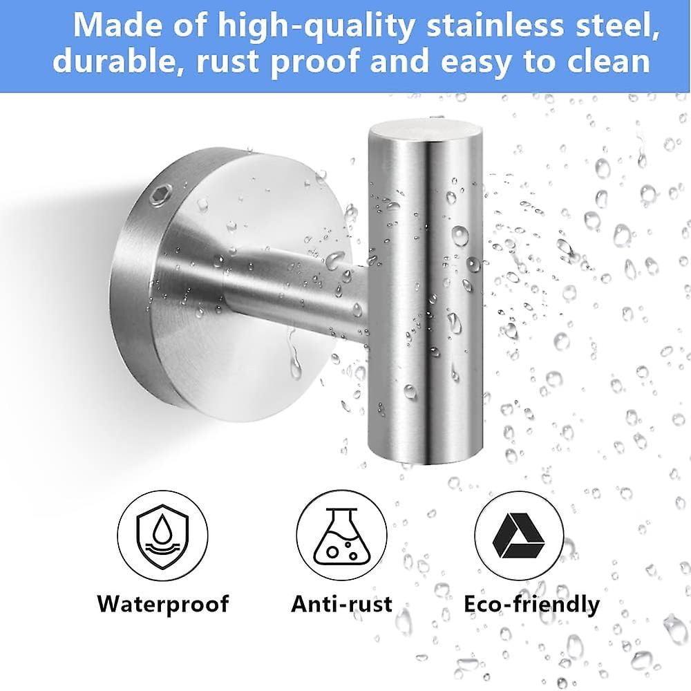 Wall Hook Bathroom Silver SUS 304 Stainless Steel Shower Towel Hook Maximum Load 15kg