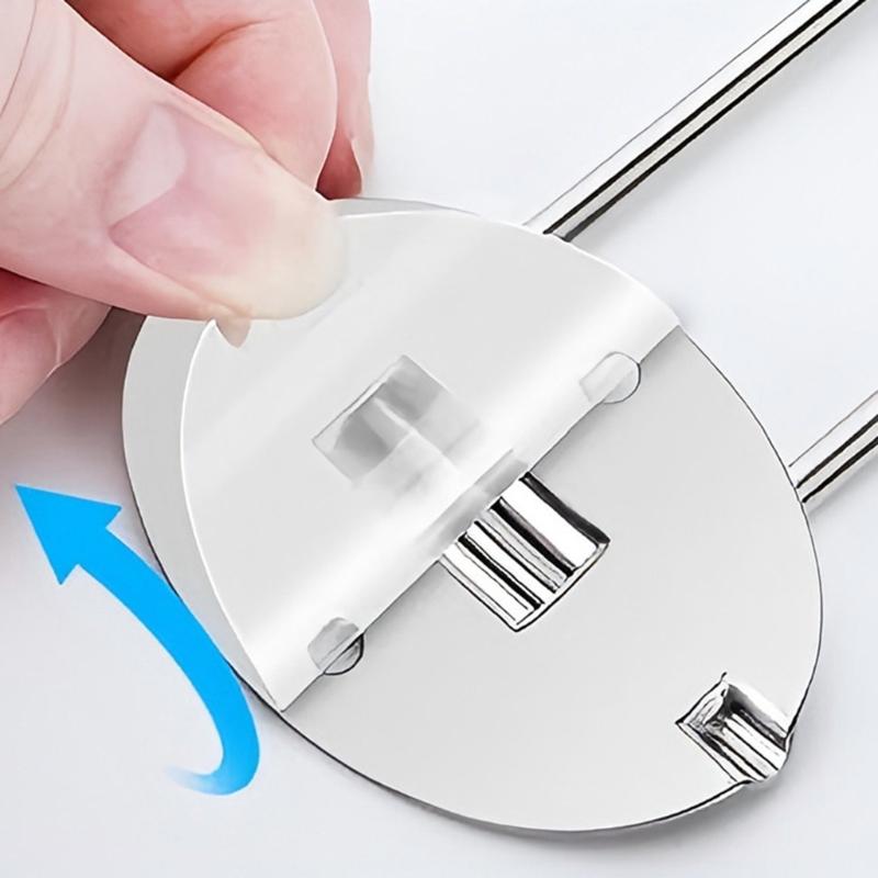Adhesive Shower Storage Bar, Stainless Steel Wall Rail for Small Bathrooms, Travel Trailer Showers and Yacht Corners