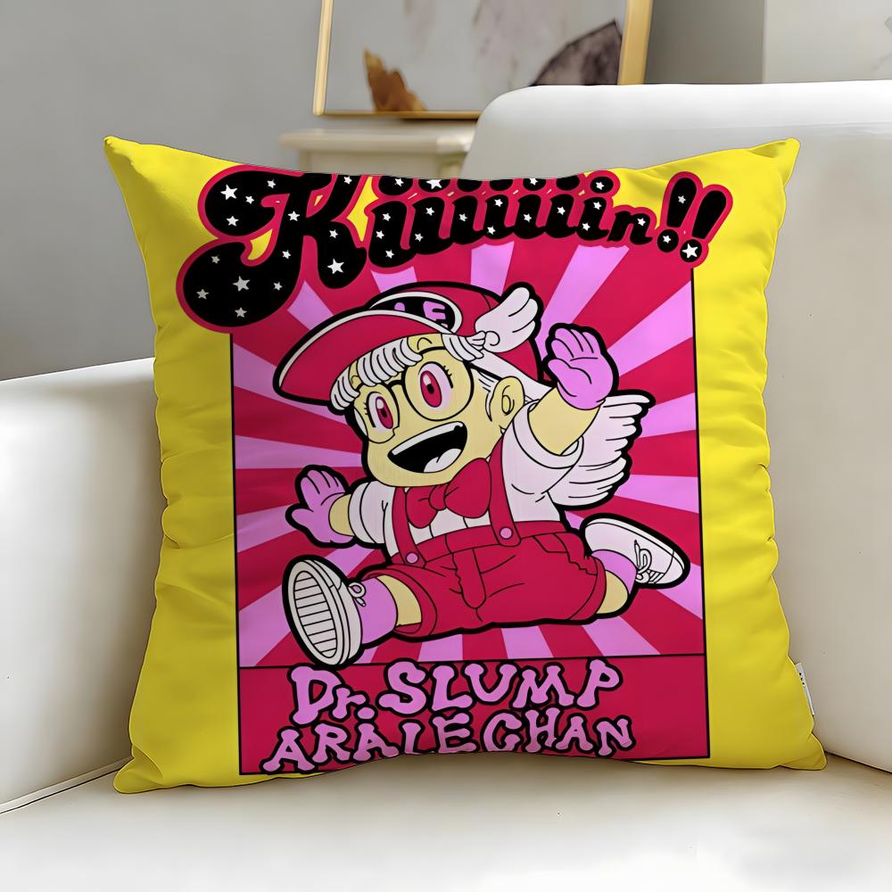 classic anime Dr Slump Cushion Cover Soft  EasyWash Pillow Case  Versatile for Couch Bed Travel and Office