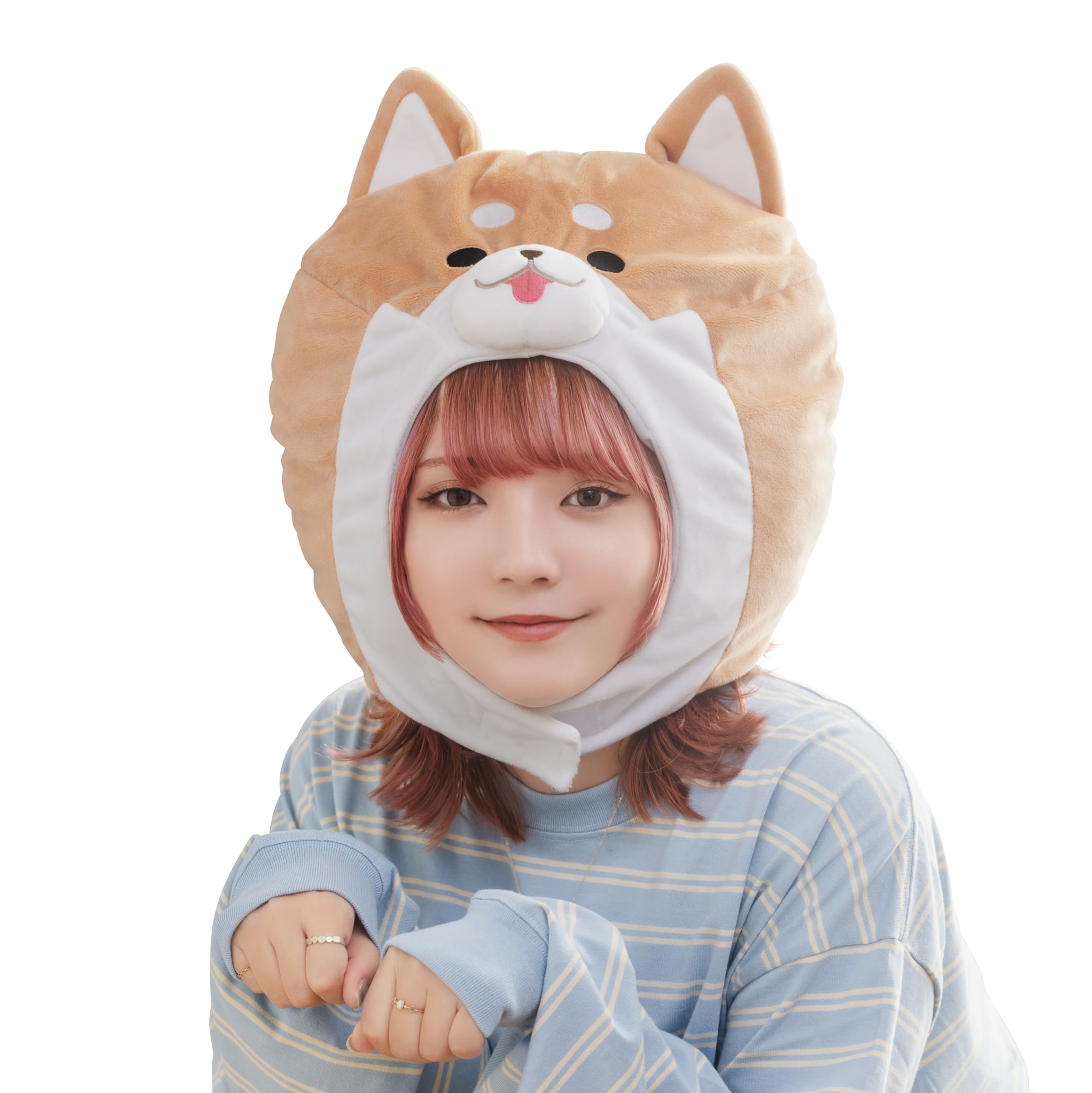 

Прозрачный камень Кабуримон Косплей Хэллоуин Головной убор Сиба-ину Унисекс Коричневый