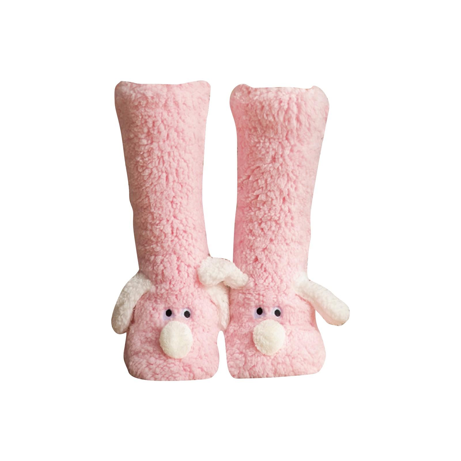 

Носки для пола Носки для сна для взрослых Зимние носки для снега Носки для родов Носки для ковров Носки для тапочек One Size розовый