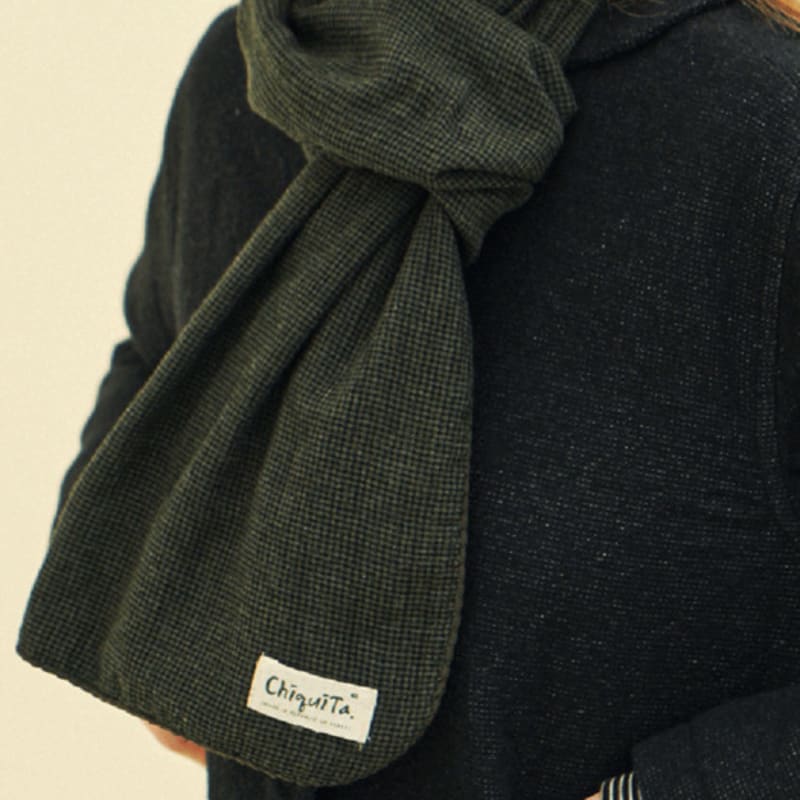 CHIQUITA Long Scarf (Checked Cotton) Khaki 243701CKH