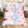Couple King Duvet Cover Love Birds Bedding Set Heart Tree Branch Comforter Cover Romantic Love Anniversary Polyester Quilt Cover