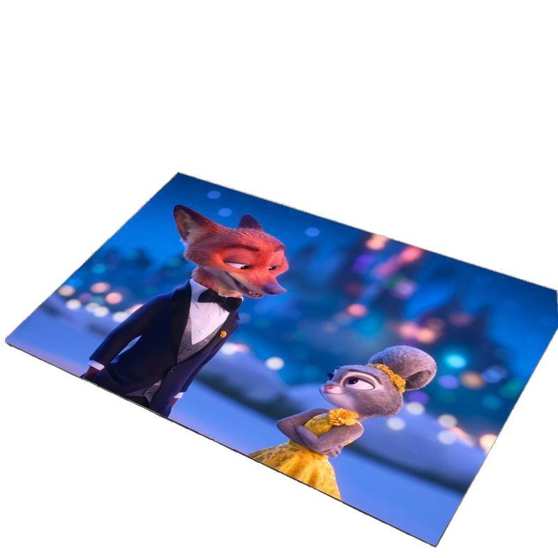Cartoon Animal City Quick-Dry Non-Slip Bathroom Mat - Stain-Resistant & Water-Absorbent.
