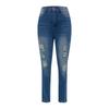 Omen's Hole Slim Washed Calf Pants Jeans Long Pants