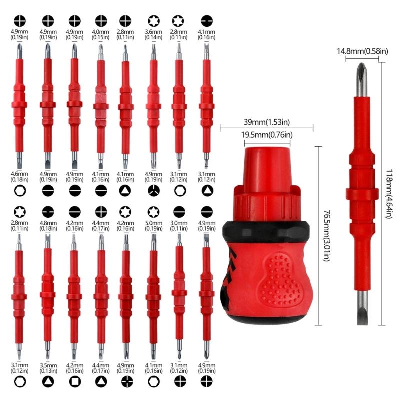 34 In 1 Ratchet Screwdriver Set Magnetic Screwdriver Tool Electrician Multifunctional Interchangeable Screwdriver