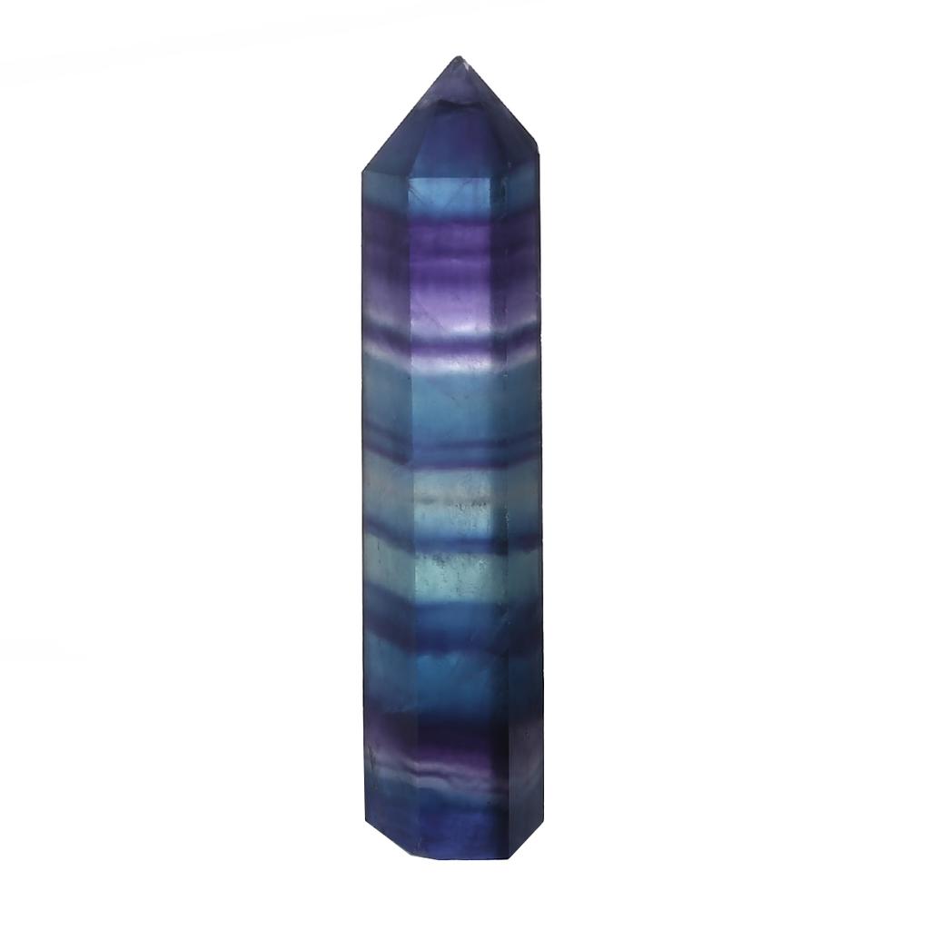 Natural Flourite Quartz Crystal Wand Colorful jewel Pure Point Healing