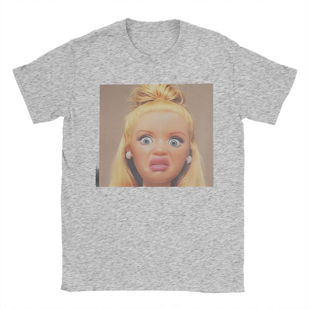 Funny Doll Print Pure Cotton T Shirt For Couple Summer  Y2K Basic TShirts ONeck Trending Tee Shirt Oversized Design Tops