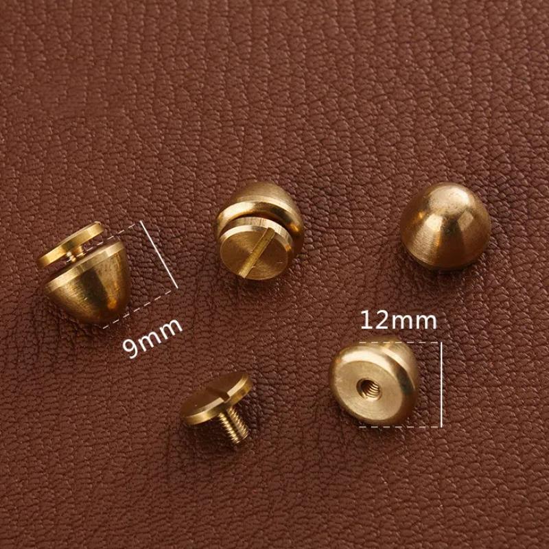 5Set High Quality Solid Brass Rivet And Screws Diy Leather Bag Decoration Suitcase Botton Feet Rivet Accessories