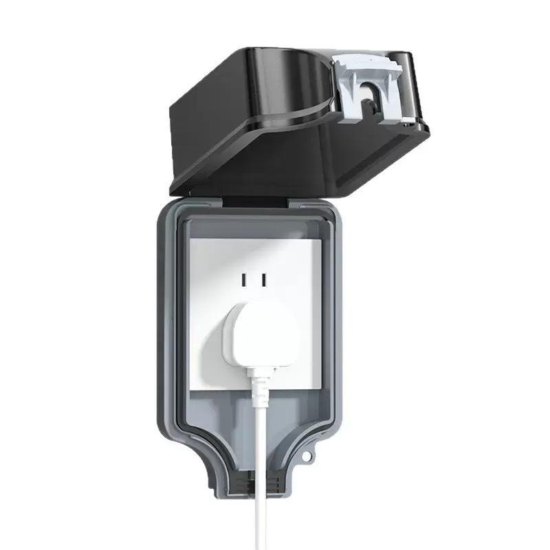 IP66 Wasserdichter Doppel-Steuerschalter mit Spritzwasserschutz-Abdeckung für den Außenbereich, Wandmontage Typ 86 Zwei-fach/Drei-fach.