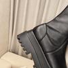 Fashion muffin knight boots single 2025 autumn new models but knee long women's boots black platform short boots waterproof table