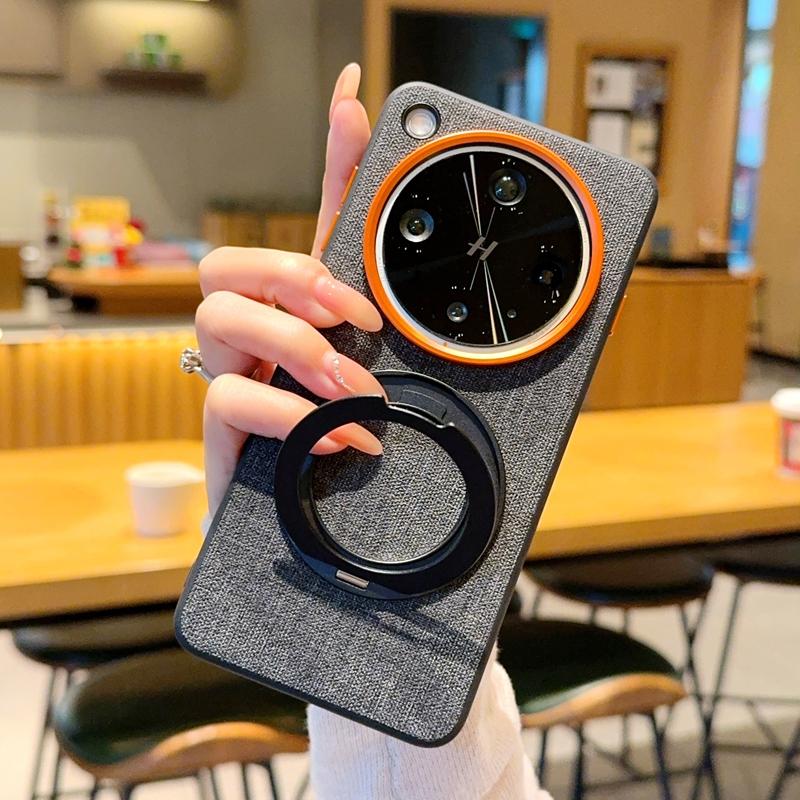Grain Line Phone Case For OPPO Find X8 Pro Magnetic PC Hard Shell Protective Solid Color With Holder Find X8 Ultra Back Cover