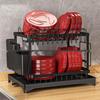 Multifunctional Kitchen Countertop Rack: Bowl, Plate, Chopstick Holder with Knife Block & Cutting Board Storage