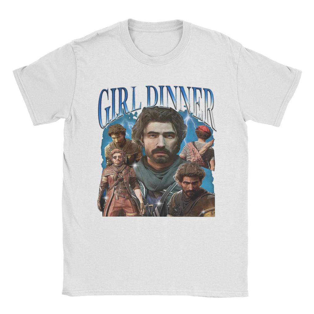 Girl Dinner Gustave Clair Obscur Expedition 33 T-Shirts Herren Baumwolle Lustige T-Shirts Rundhals T-Shirt Kurzarm Oberteile Party
