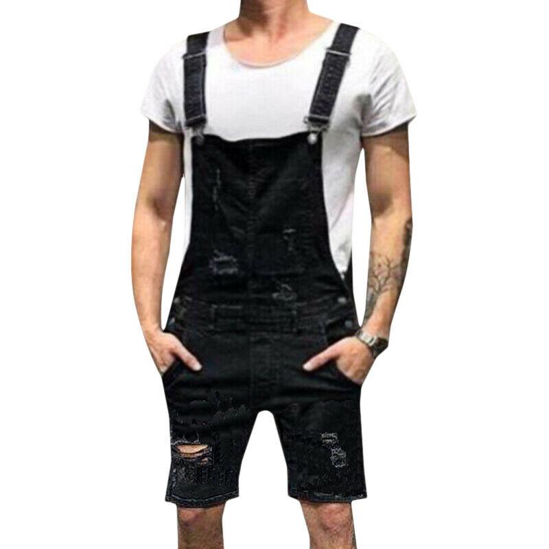 Burband Mens Summer Short Overalls Denim Bib Shorts Casual Outdoor Vintage Distressed Jeans Jumpsuit Shorts with Pockets Burband Mens Summer Short Overalls Denim Bib Shorts Casual Outdoor Vintage Distressed Jeans Jumpsuit Shorts with Pockets