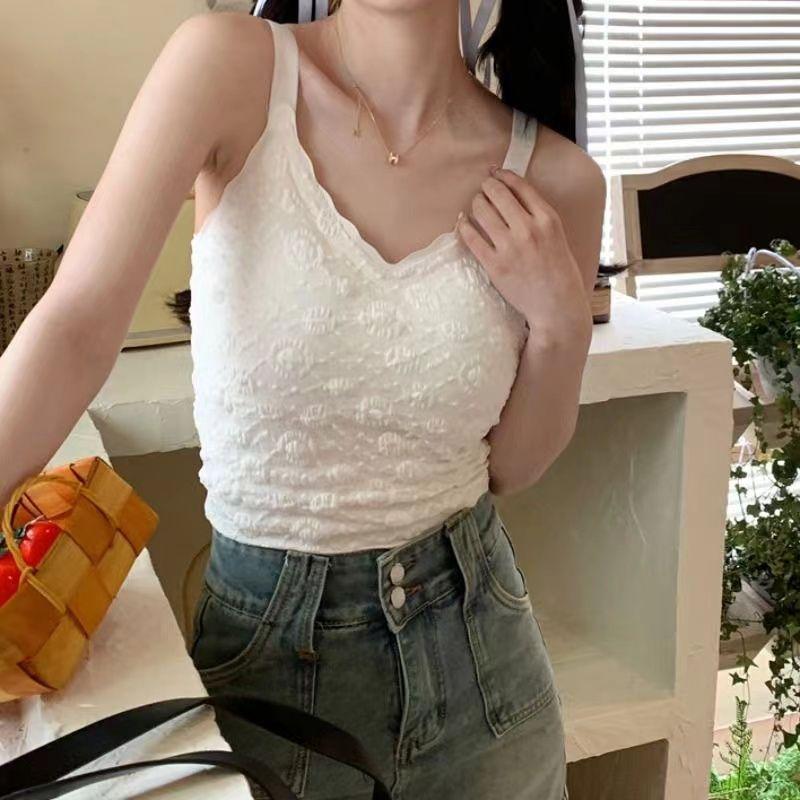 Horká dívka žakárové tílko spodní prádlo krásná záda vesta podprsenka integrovaný vrchní díl bandeau top pro ženy léto