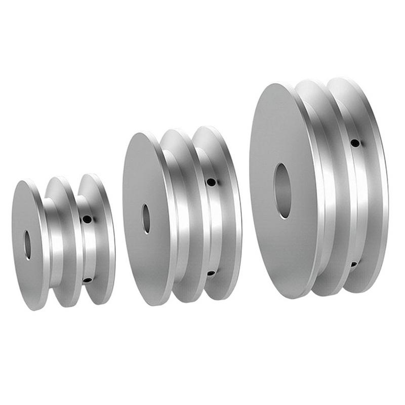 1 Piece Aluminum Alloy Double V Belt Pulley Fixed Bore Pulley Wheel For Replacement Accessories Diameter 60mm 80mm 100mm