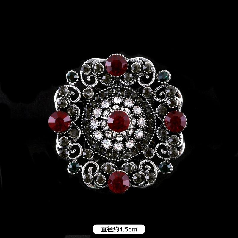 Fulok Court Brooch Femininity Metal Crystal Badge Pin Suit Coat Accessories
