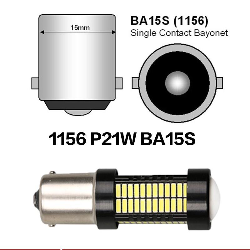 2stk Bil 108SMD LED Bremse Ryggelys Blinklys T20 1156 1157 P21W Bil Baklys Motorsykkel Pære 12V