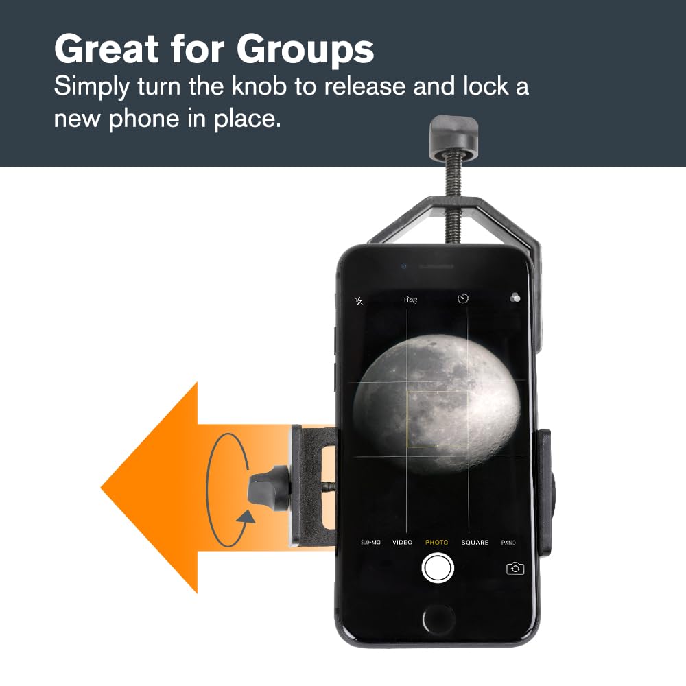 Celestron 81035 Basic Smartphone Adapter Capture Detection Black 1.25-inch