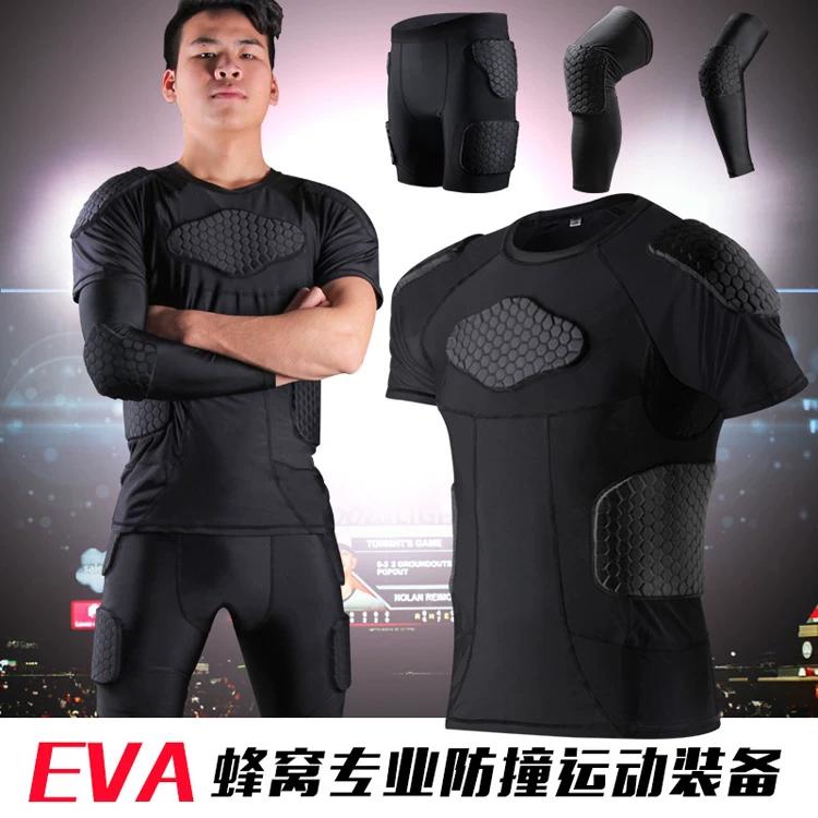 Anti-Collision Short-Sleeved Football Uniform, Goalkeeper Uniform, Goalkeeper Suit, Shorts, Knee Pads, Elbow Pads, Basketball Protective Gear, Rugby