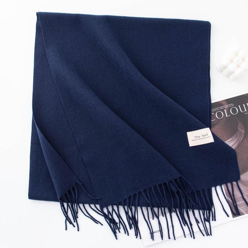 New Solid Color Maillard Imitation Cashmere Scarf for Women Autumn and Winter High End Warm Shawl Simple Scarf