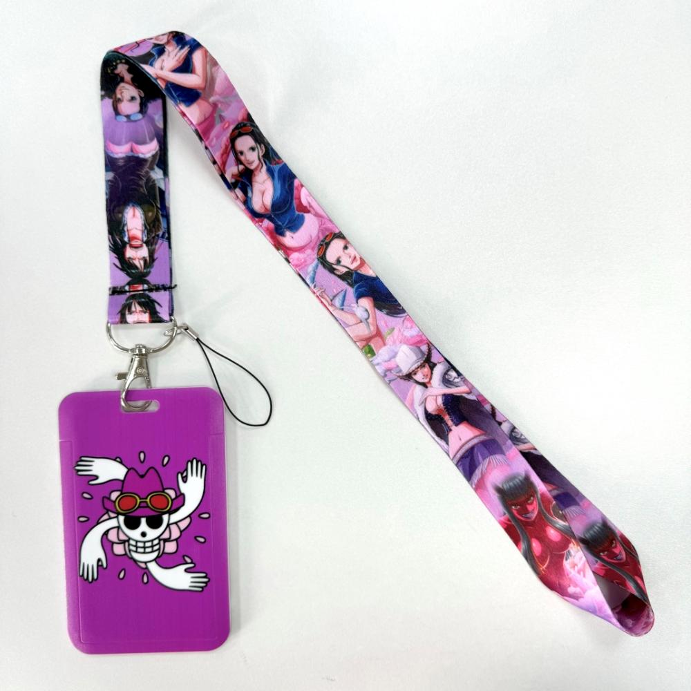 Porta badge portachiavi cartoni animati anime Laccetto da collo per tesserino Portacarte di credito anime Portachiavi Cinghie