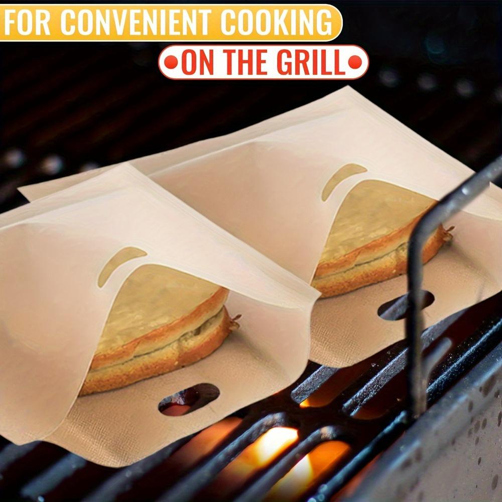 Non-Stick Reusable Toaster Bags Perfect for Grilled Cheese, Sandwiches, Pizza, Panini & Garlic Bread - Versatile Use In Microwave, Oven, Or Grill