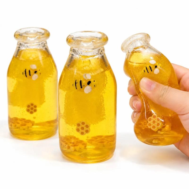 Fast Rebound Honey Bottle Squishy Ball Maltose Simulated Honey Drink Big Bottle Handmade Stress Toy