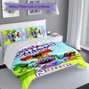 3pcs Custom Name Smiling Critters Bedding Set,Includes 1 Duvet Cover and 2 Pillowcases,All-season Bedroom Decor