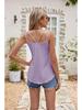 2023 Summer Women's Solid Color Button Camisole with Hollow Out Design