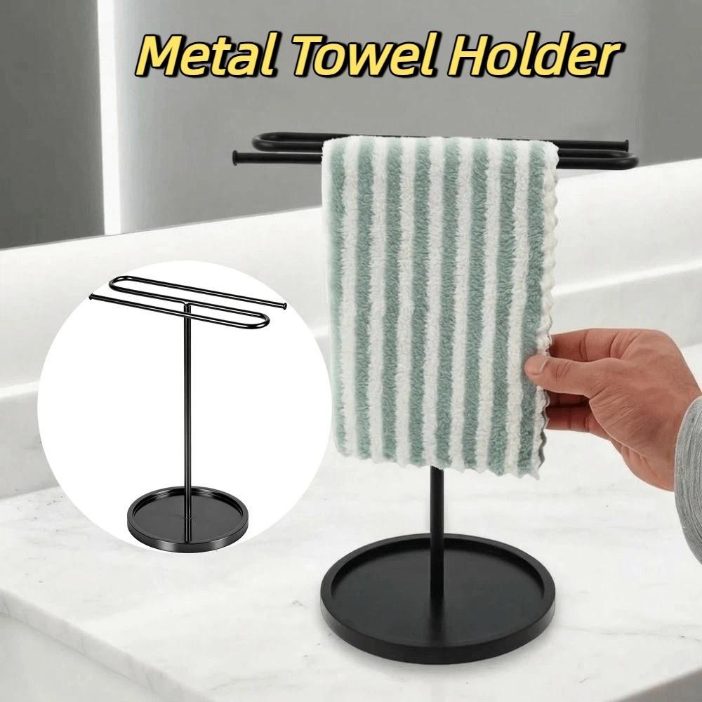 Non-Slip Metal Towel Holder Stable Hand Towel Stand Towels S-Shape Towel Stand Vanity Countertop