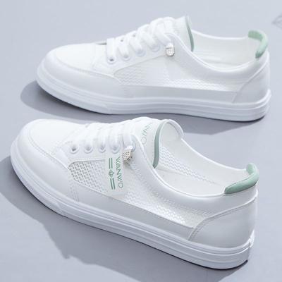 Hong Kong Style White Casual Sneaker Women's Ins Trendy Street Shooting Niche Comfortable New Spring and Autumn Mesh Panel Shoes