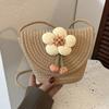 A Small Fresh Style Women's Shoulder Bag Flower Doll Decorated Coin Purse Mobile Phone Bag Woven To Make Young Ladies Love