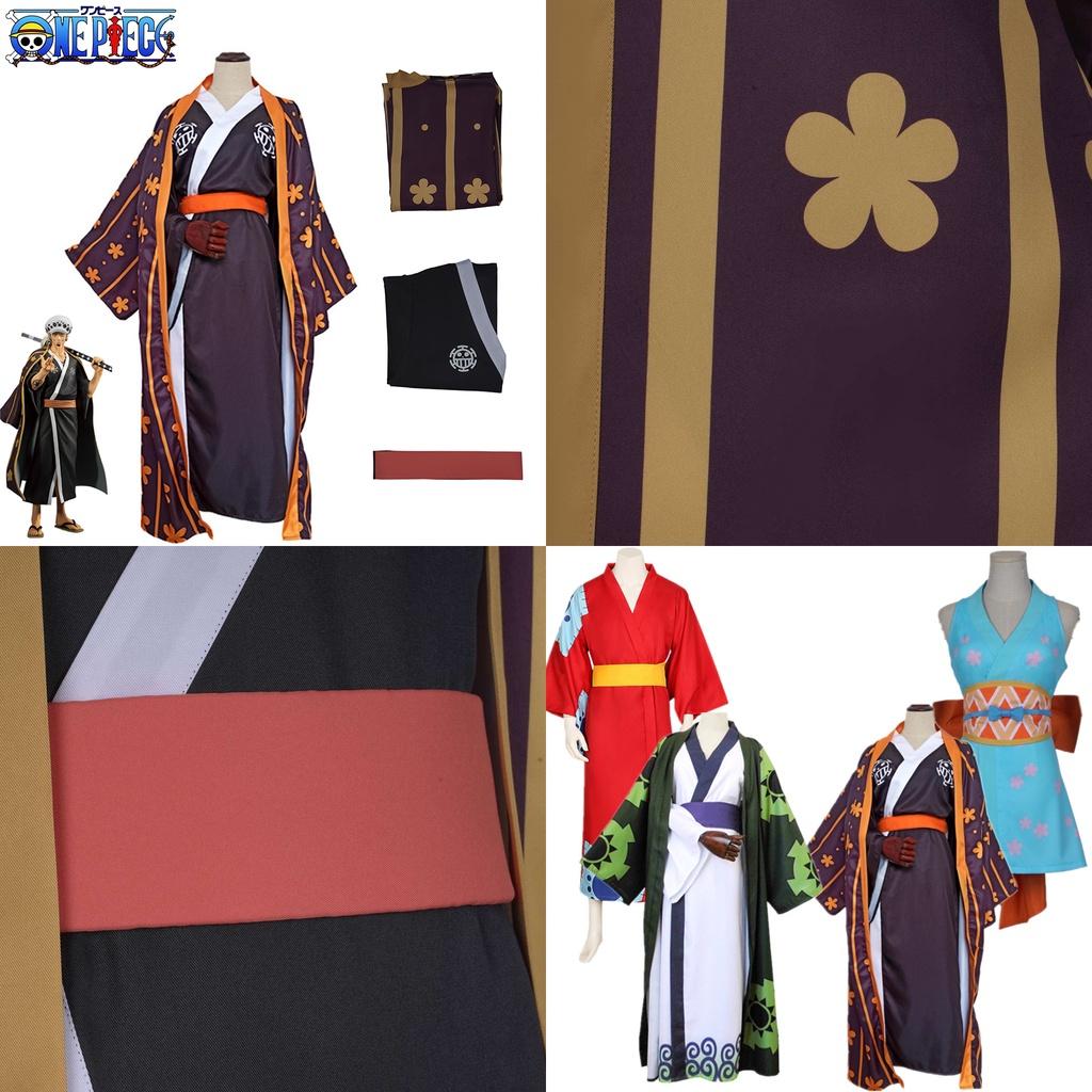 Trafalgar D Water Law Cosplay Kostüm Premium Qualität Kimono Robe für Halloween Karneval