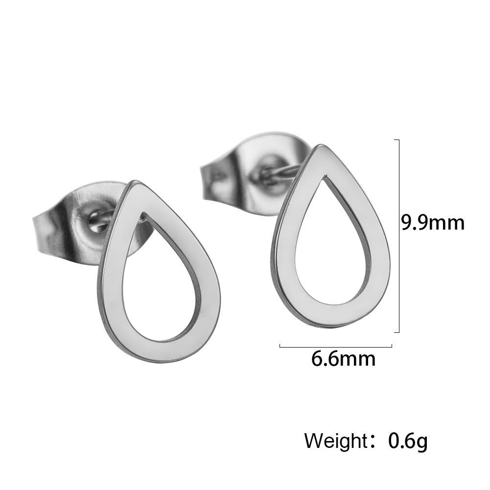 Geometric Stud Earrings Women Stainless Steel Round Square Oval Hexagon Star Triangle Rectangle Trend Jewelry Gifts