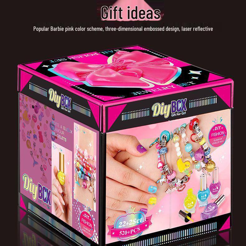 Princess Jewelry Box DIY Set: Create Bracelets & Necklaces - Perfect Birthday Gift for Girls