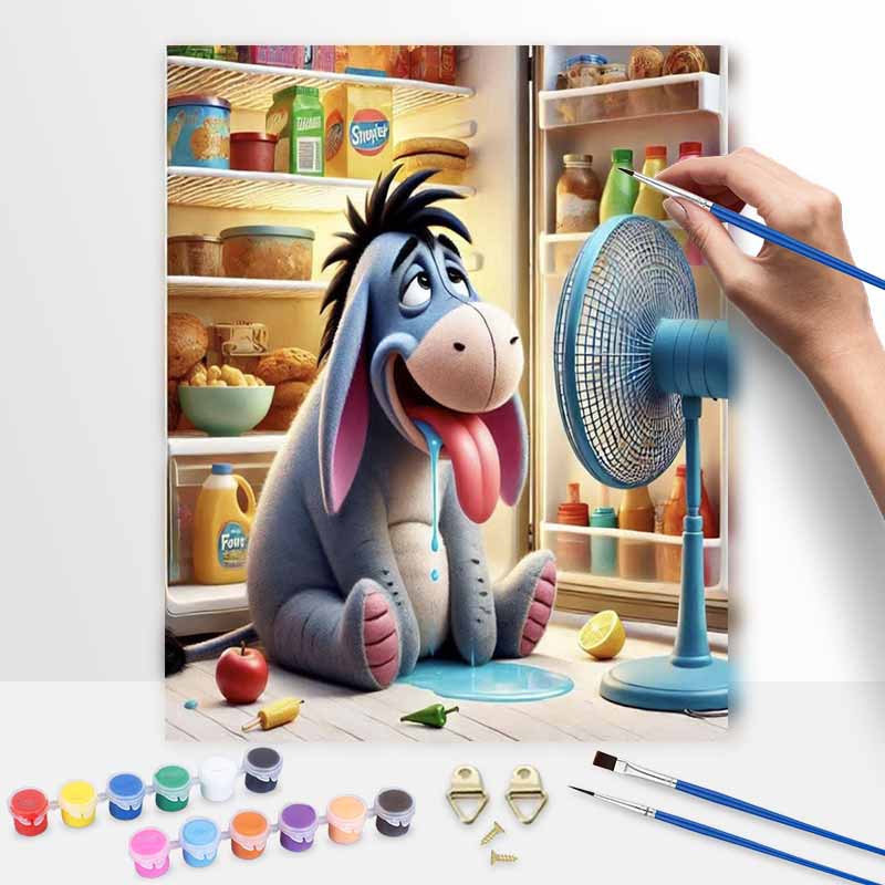 Disney DIY Painting Kit Eeyore Cool Fan Classic Style Home Decor Craft Gift Idea Perfect Gift For Fans Art Lover Painting Decorating