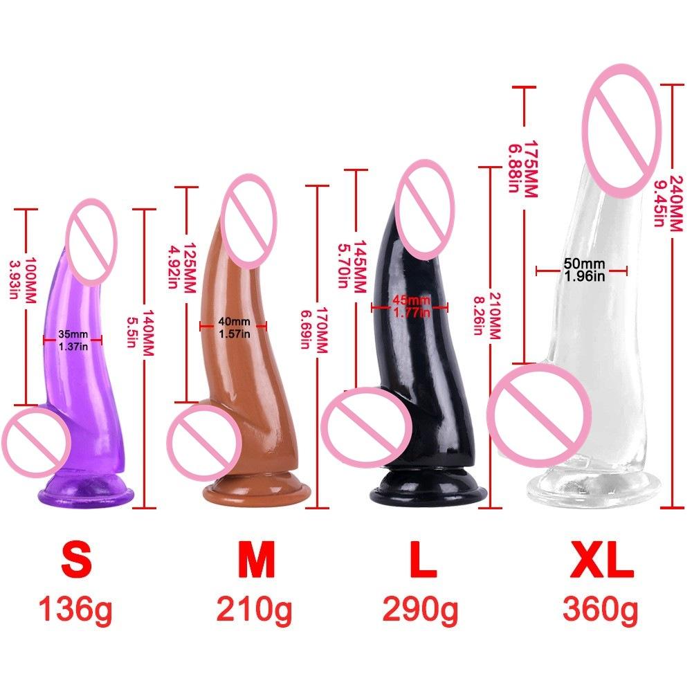 Mixed Color Crystal Anal Plug Penis Women's Transparent Masturbation Stick plus-Sized Small and Medium Color Simulation Dildo Cannon