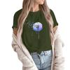 Women's Fashion Casual Printed Round Neck Short Sleeved Pullover T-Shirt Top