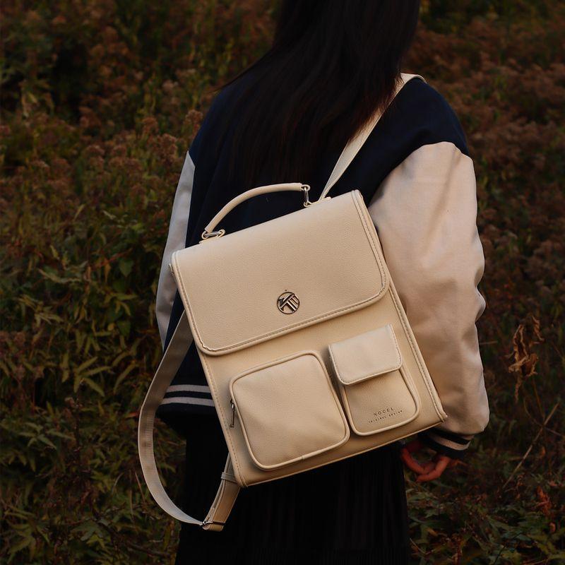 

Nocel Original Design Large Capacity Work Clothing Backpack Student Schoolbag 14-Inch Computer Bag Travel Mountaineering Bag Beige