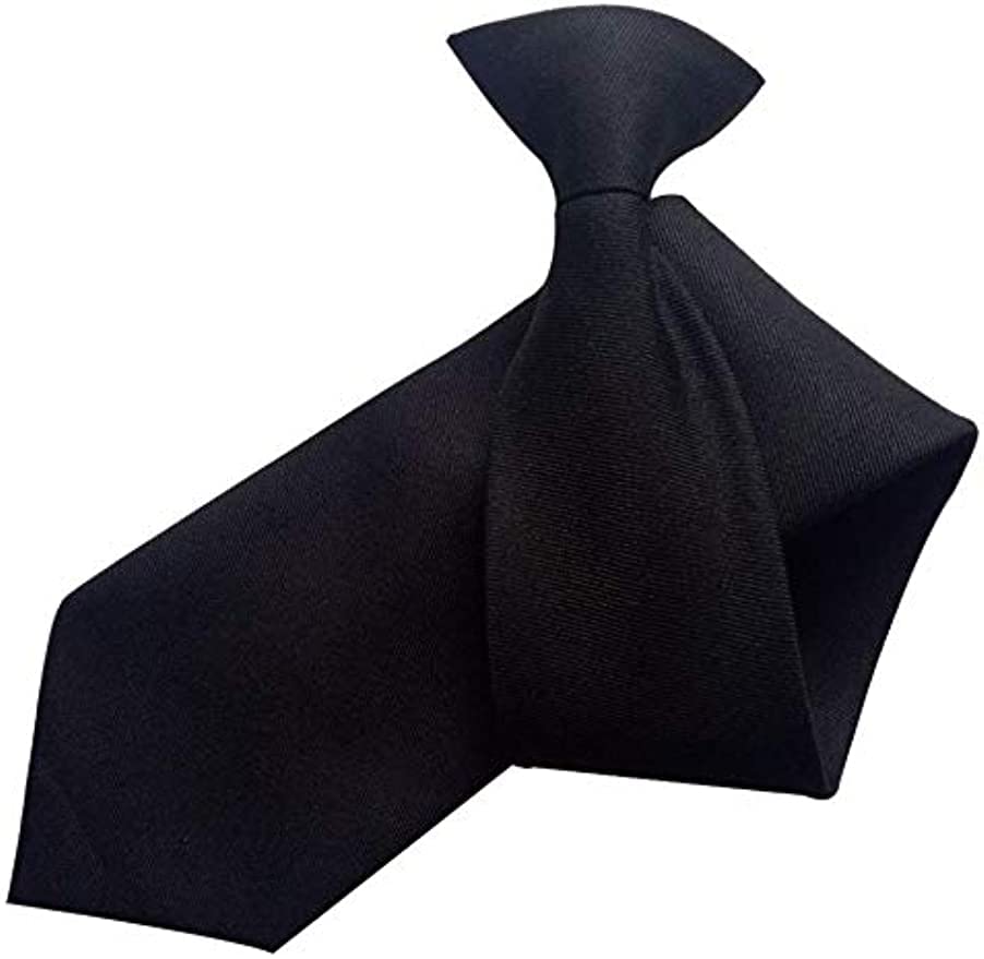 [Clip-on] One-touch tie, plain black, for formal occasions such as weddings and funerals, easy to tie.