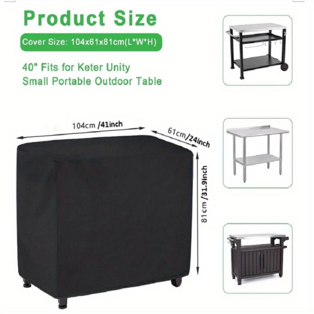 Multi-size Optional Black Silver Outdoor Patio Dustproof Sun Protection Durable Black Fabric Keyboard Outdoor Cart Dustproof Table Cover