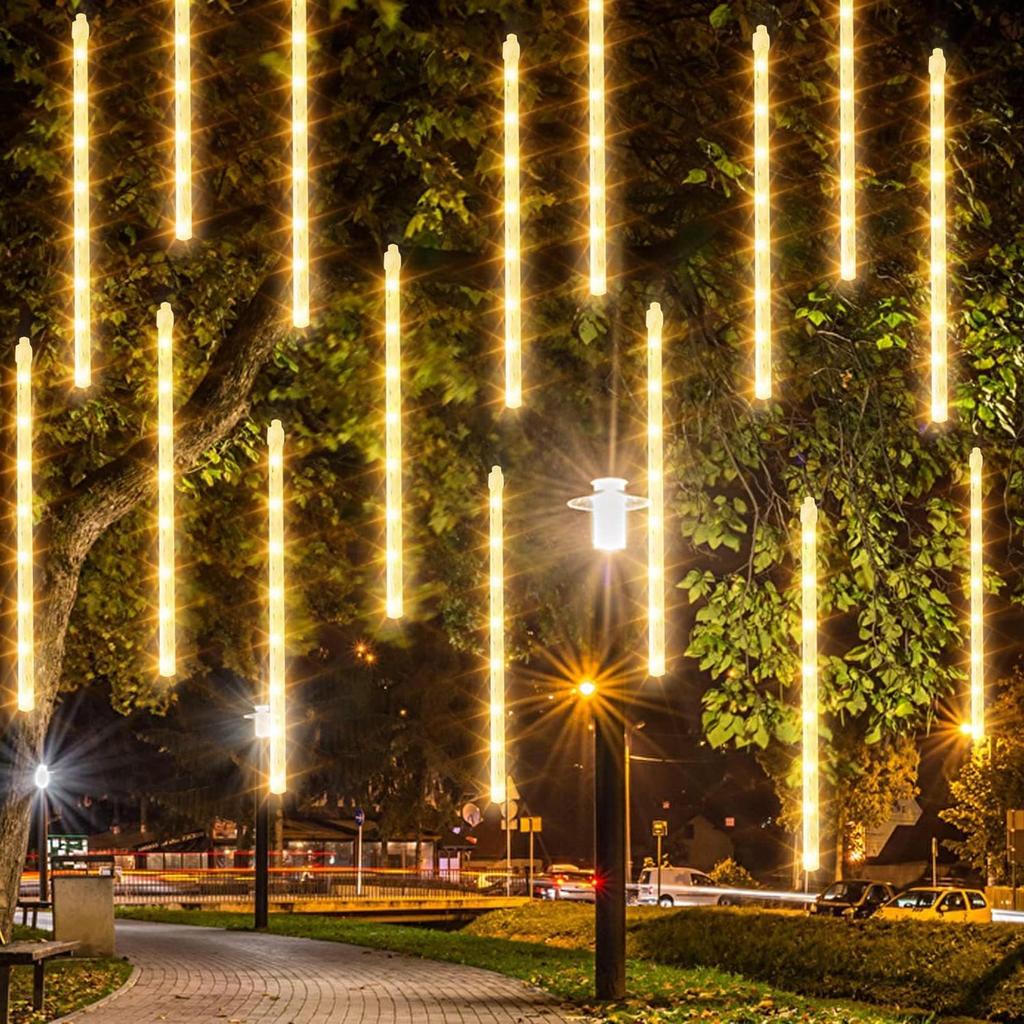 NASEBEMU LED Meteor Rain Lights for Christmas and and Perfect for Meteor Showers and 1 Set 8 Trees, Outdoors, Gardens, More, Energy-Saving,