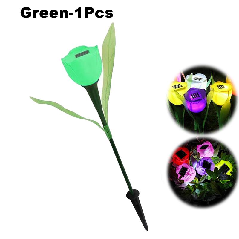 

1Pcs Garden Tulip Flower Shape LED Solar Powered Waterproof Tube Lawn Lights Standing Decor for Yard Outdoor Party Xqmg