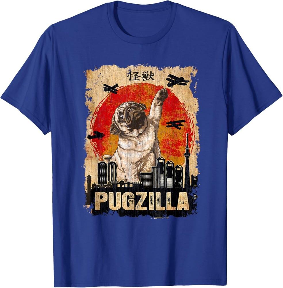 

Japanese Kaiju Retro Vintage Funny Pugzilla Pug TShirt Unisex T-Shirt S